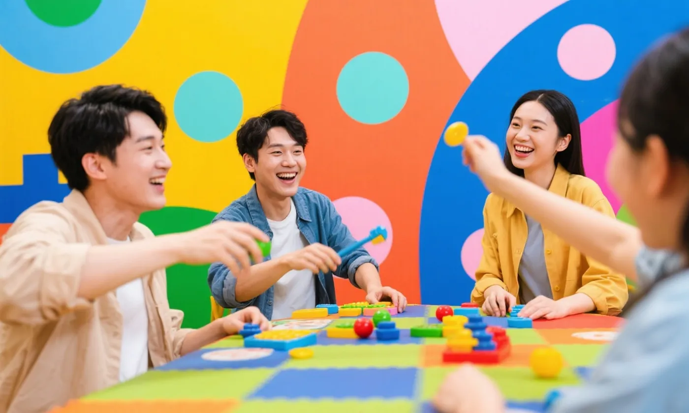 多人联机欢乐场景插画